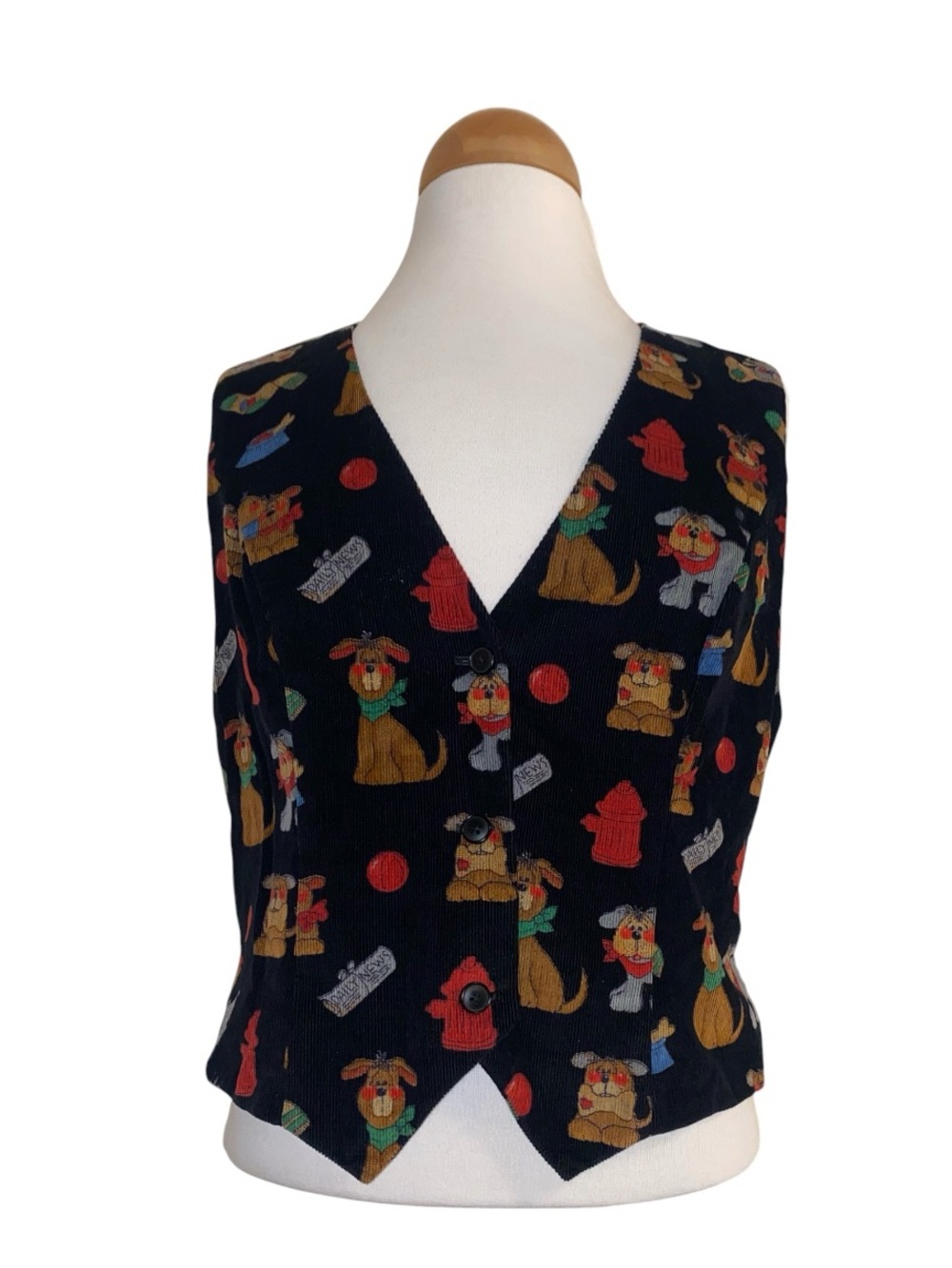 Vintage Corduroy Puppy Dog three Button Vest Women’s Read Description For Size - Picture 2 of 6